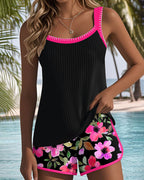 Tankini Due Pezzi con Pantaloncino da Spiaggia