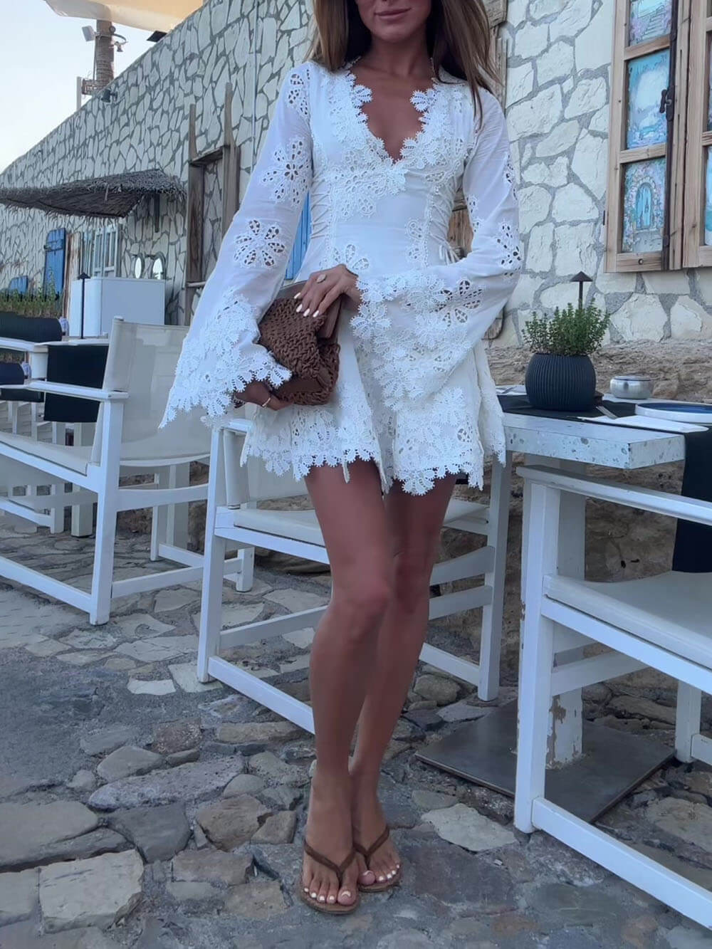 Mini abito elegante con pizzo