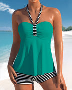 Tankini a righe senza schienale