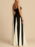 Abito lungo sottoveste svasato in tulle a pannelli Elegance