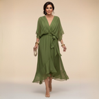 La Scintilla | Abito in chiffon con scollo a V