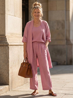 Yael | Completo tre pezzi rilassato con top e pantalone