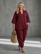 Georgiana | Completo Tunica Scollo a V e Pantalone Arricciato