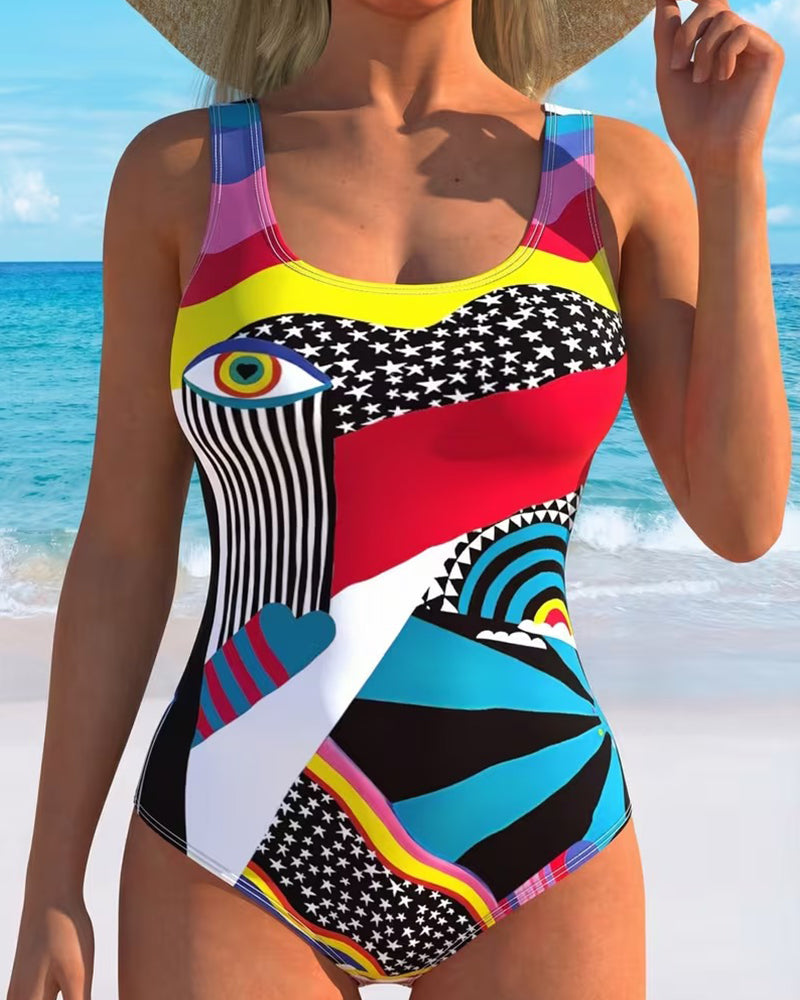Costume da bagno intero stampato con stelle