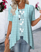 Blusa finto due pezzi stampata