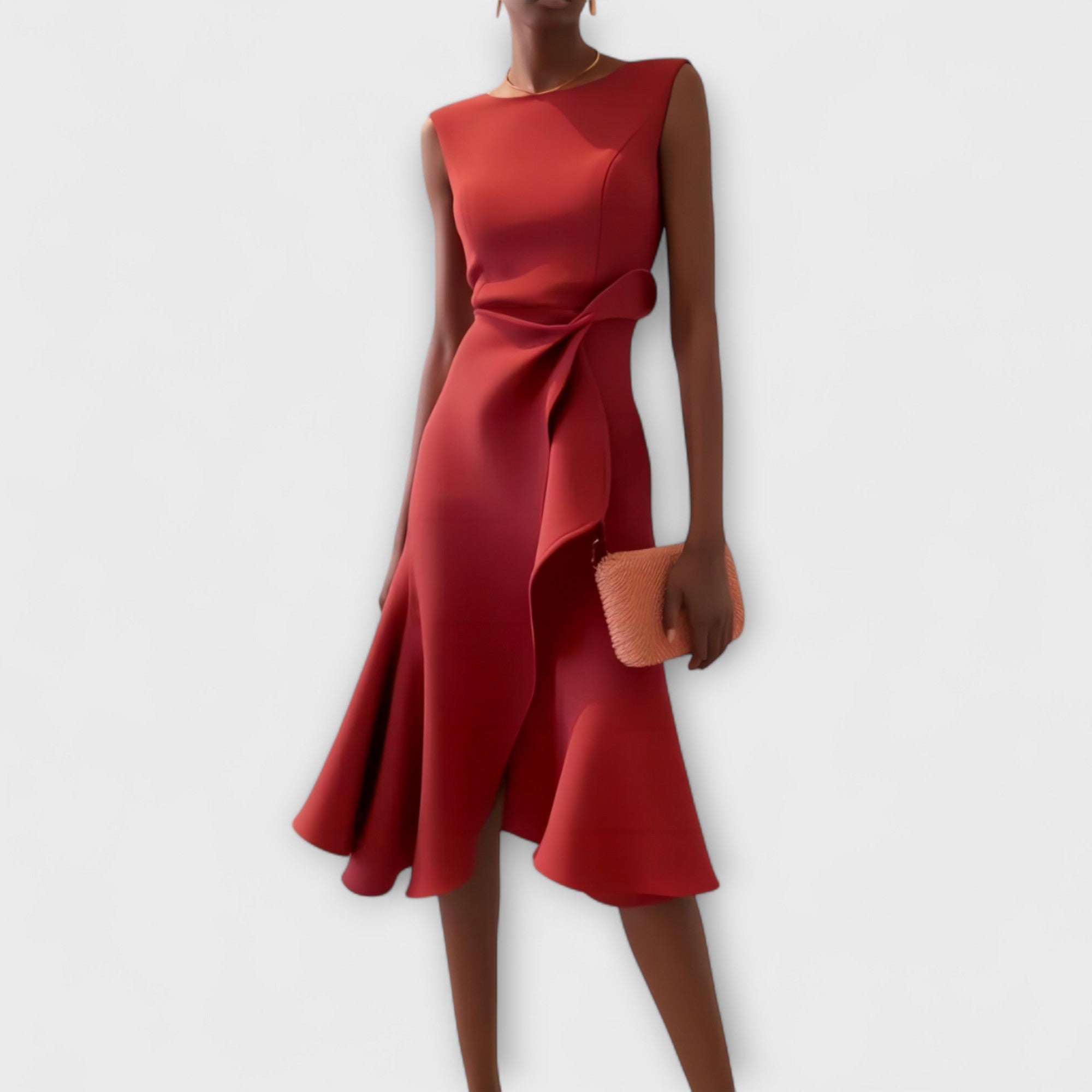 Juliette – Vestito midi asimmetrico con drappeggio