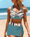 Bikini a vita alta a righe