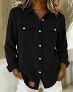 Camicia a maniche lunghe con risvolti e bottoni
