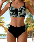 Bikini due pezzi stampato alla moda