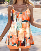 Tankini con spalline e stampa