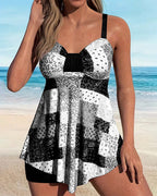 Tankini due pezzi stampato boxer
