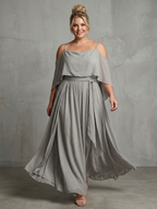 Marisol | Set Top Drappeggiato con Spalle Scoperte e Pantaloni a Gamba Larga