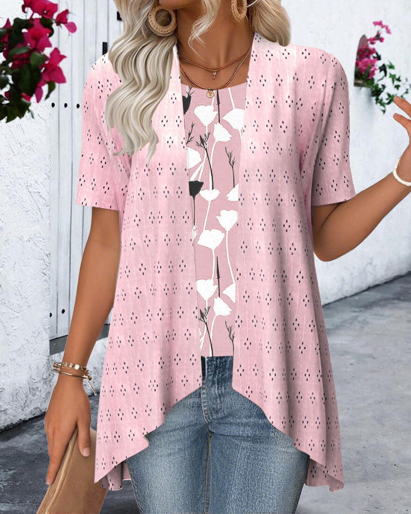 Blusa finto due pezzi stampata