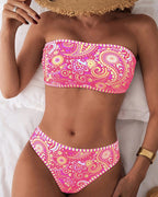 Costume da bagno due pezzi stampato stile etnico