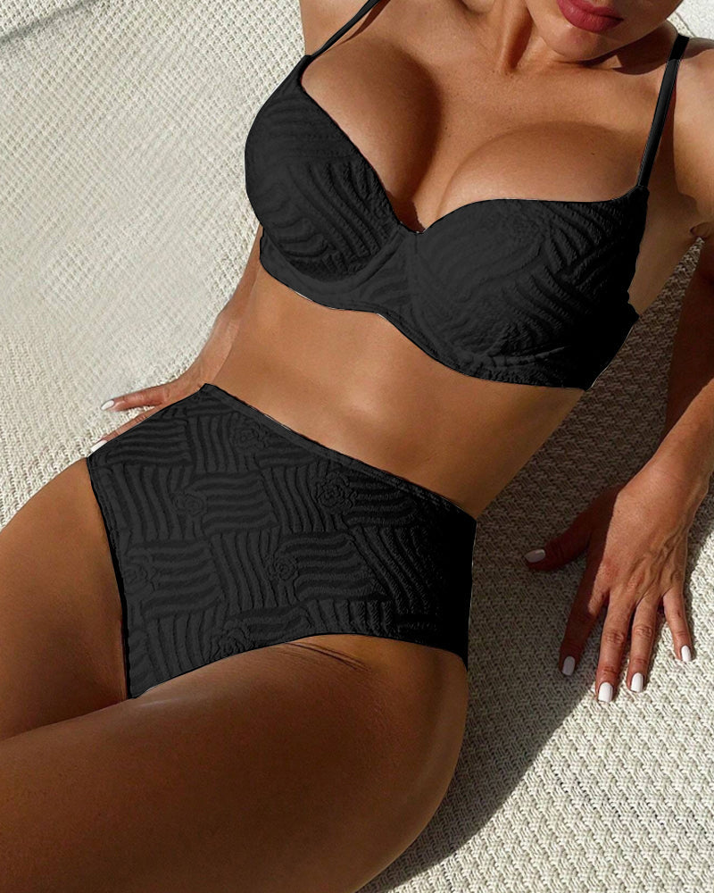 Bikini sexy a tinta unita push-up