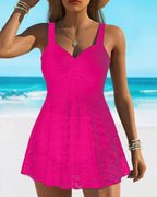 Costume da bagno premium allacciato al collo in pizzo