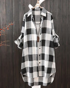 Camicia a maniche lunghe con stampa a quadri