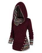 Felpa con cappuccio casual con colore a contrasto