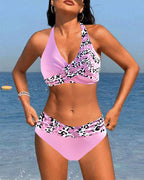 Bikini leopardato due pezzi stampato patchwork