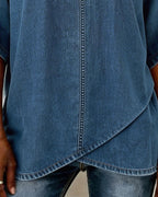 Top scollo a V casual in denim