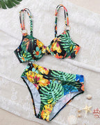 Bikini Sexy Stampato Reggiseno Push-Up a Triangolo