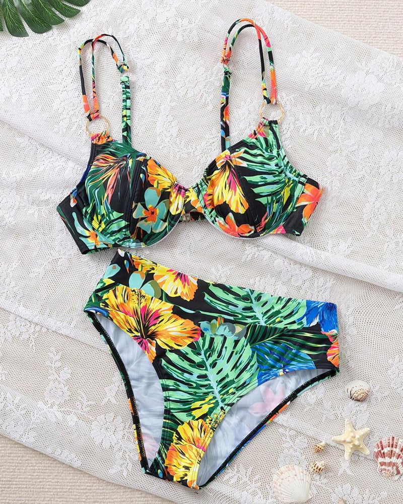 Bikini Sexy Stampato Reggiseno Push-Up a Triangolo