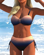 Bikini Motivo Sfumato Coulisse Alla Moda