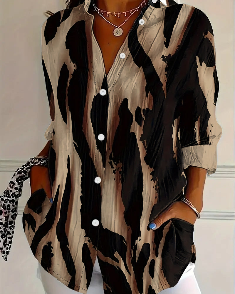 Camicia a Collo Alto Stampa Irregolare