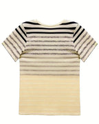T-Shirt Girocollo A Maniche Corte A Righe