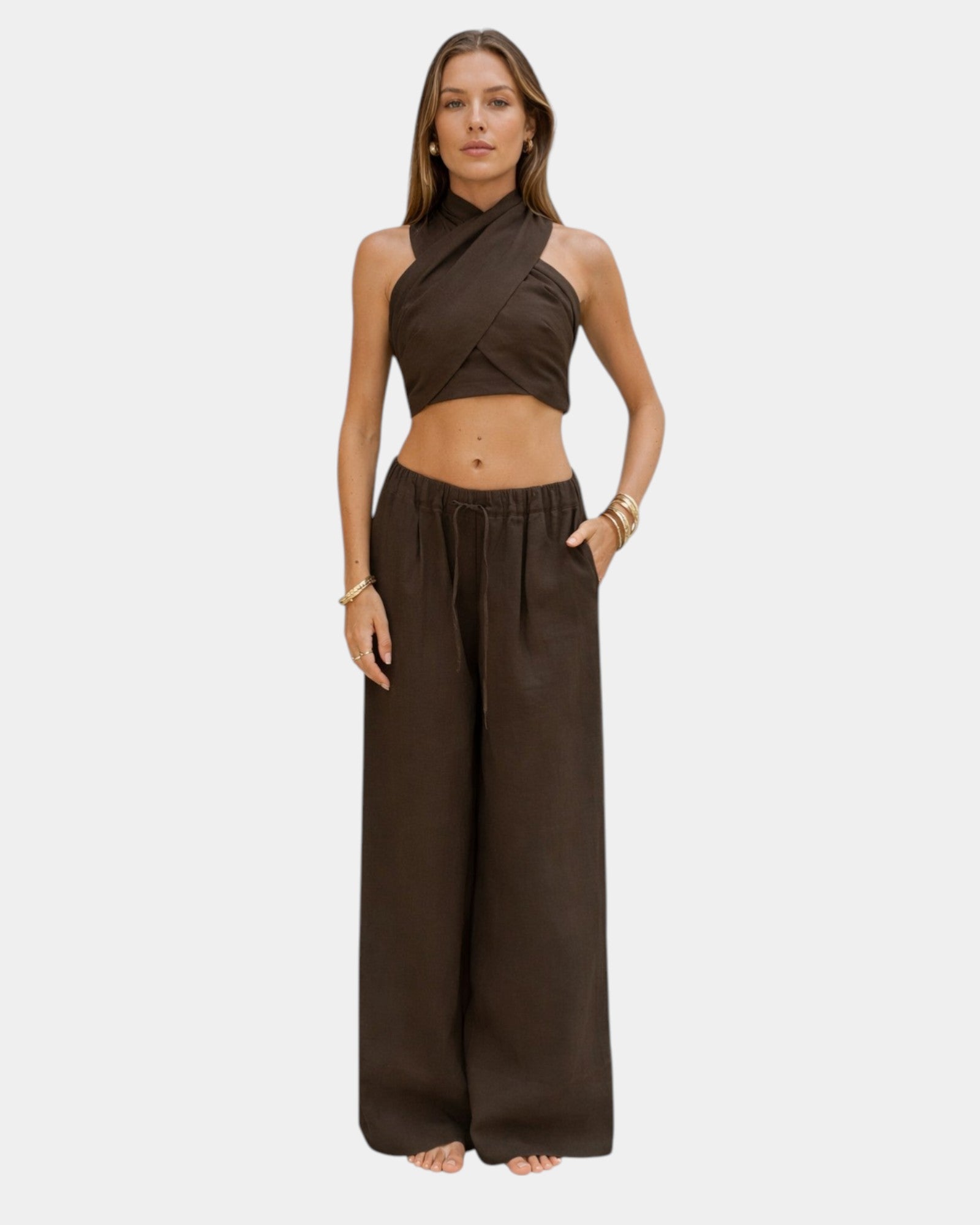 Louna | Completo senza spalline con top all'americana