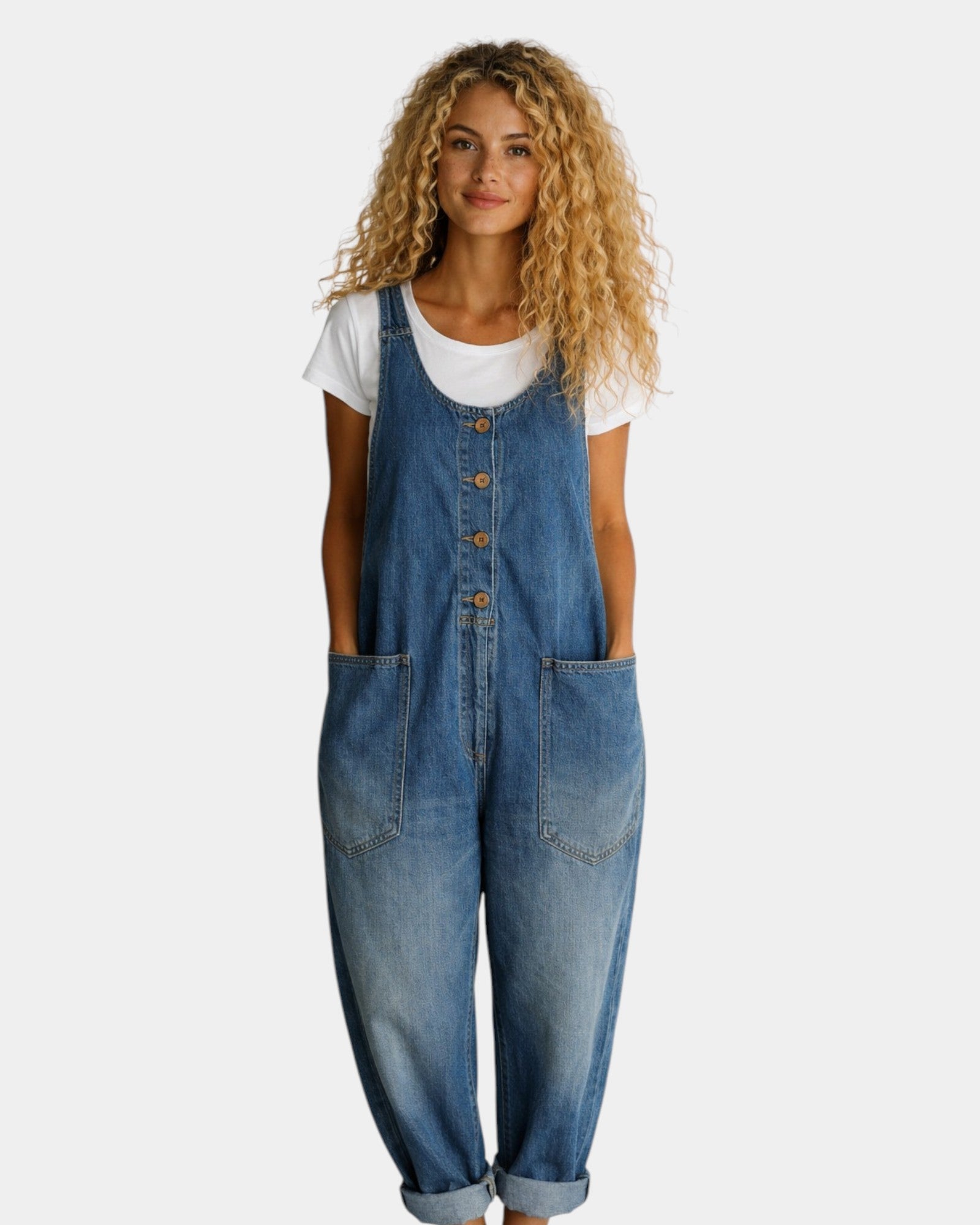 Lorena | Salopette in denim di cotone vintage lavato