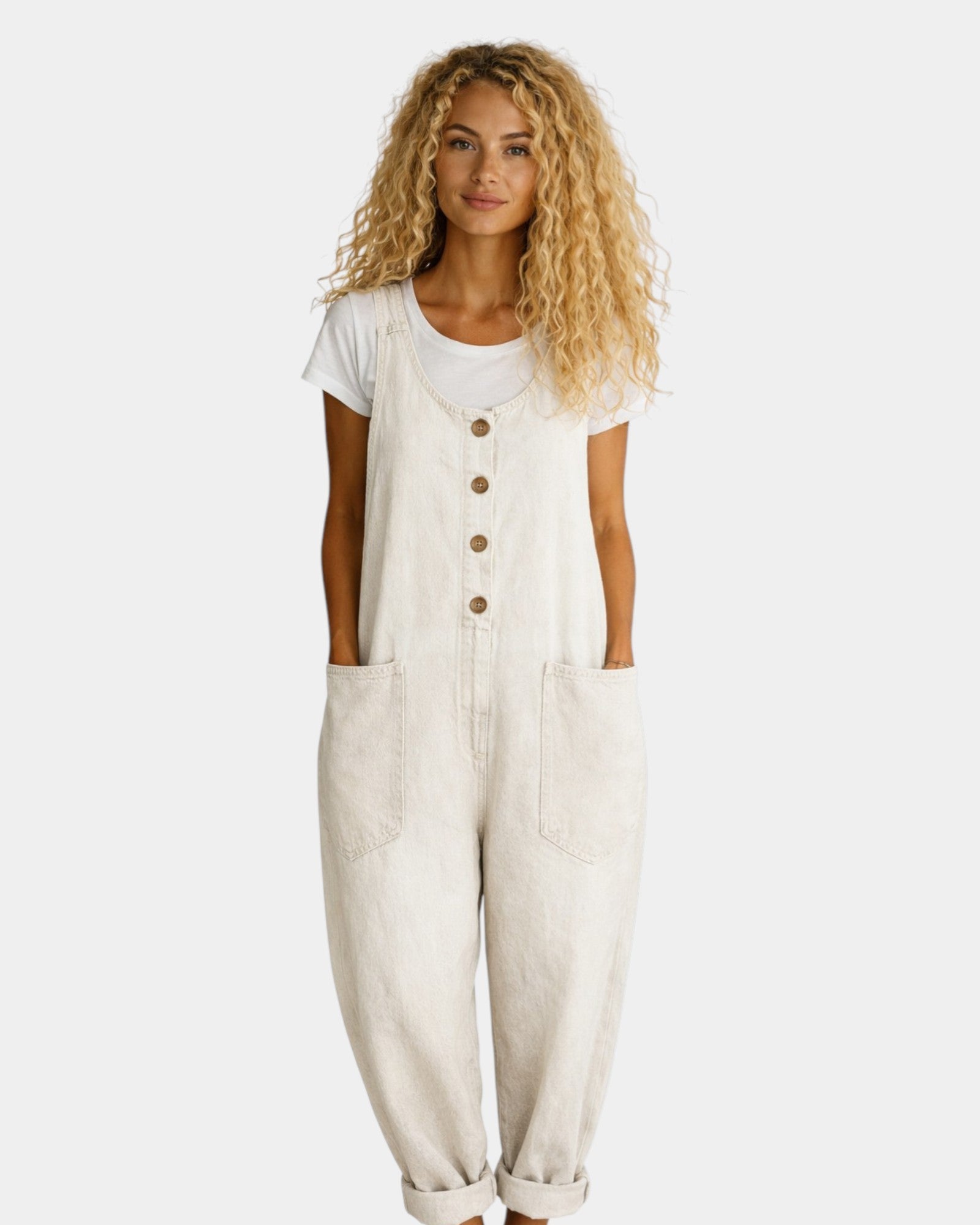 Lorena | Salopette in denim di cotone vintage lavato