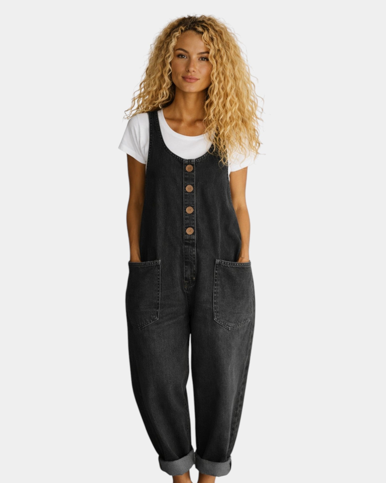 Lorena | Salopette in denim di cotone vintage lavato