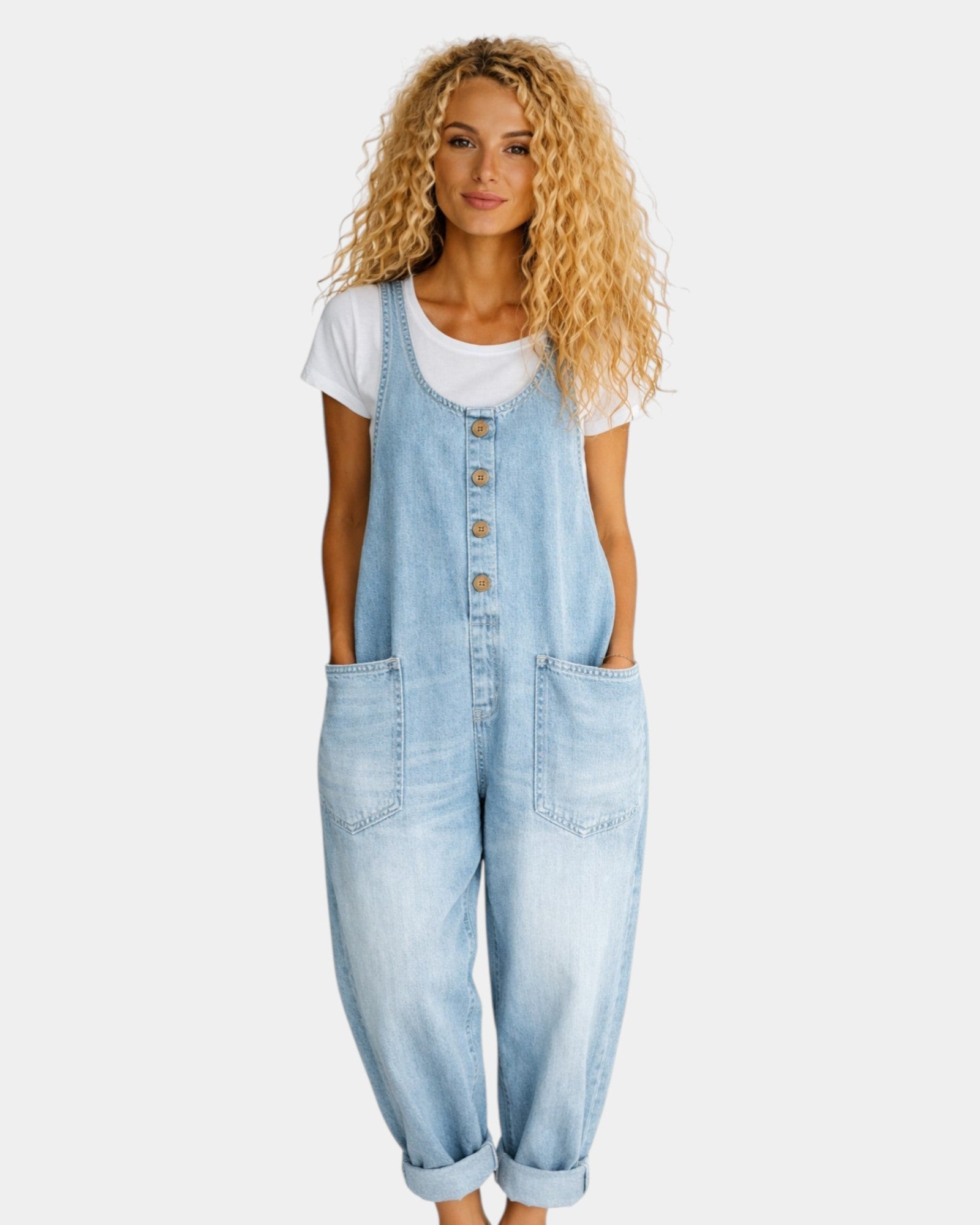 Lorena | Salopette in denim di cotone vintage lavato