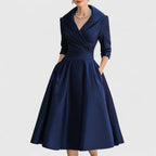 Elisabeth - Vestito in raso midi dal bagliore discreto e dal fascino intramontabile