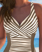 Costume da Bagno Intero a Righe Color Block