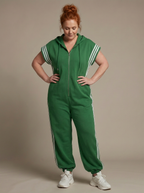 Lark | Tuta con zip e pannelli a righe