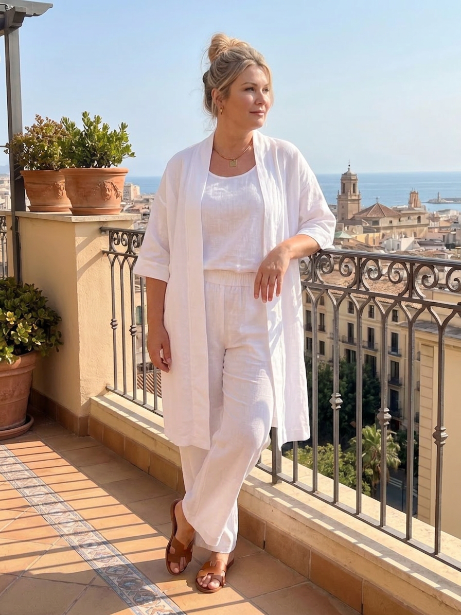 Yael | Completo tre pezzi rilassato con top e pantalone