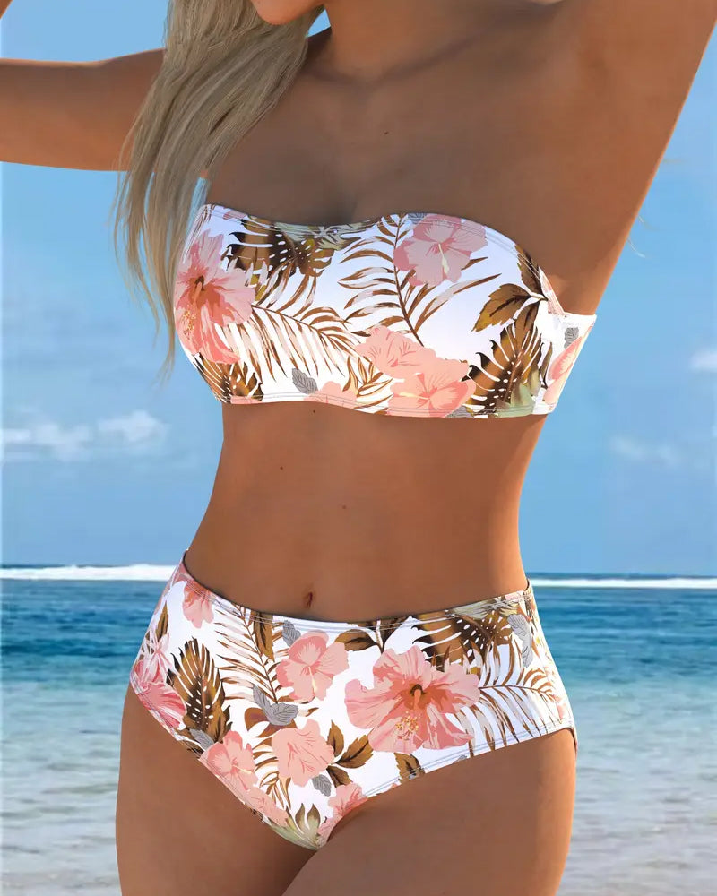 Bikini a fascia stampato