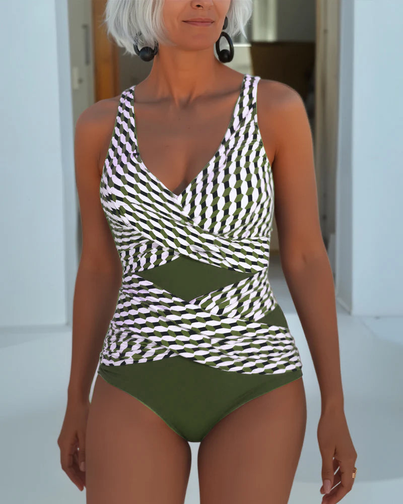 Costume da bagno incrociato con taglio cut-out per uno stile rilassato da resort