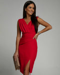 Maud™ | Elegante vestito con scollo a V e spacco