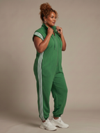 Lark | Tuta con zip e pannelli a righe