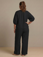 Natalia | Completo Top Palloncino con Zip e Pantaloni Ampi