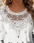 Top a Maniche Lunghe Stampa Patchwork