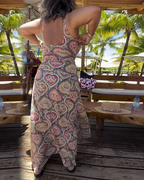 Costume da Bagno Senza Spalline con Stampa a Cuori per Vacanze