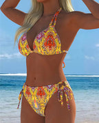 Bikini Colorato con Stampa all'Americana