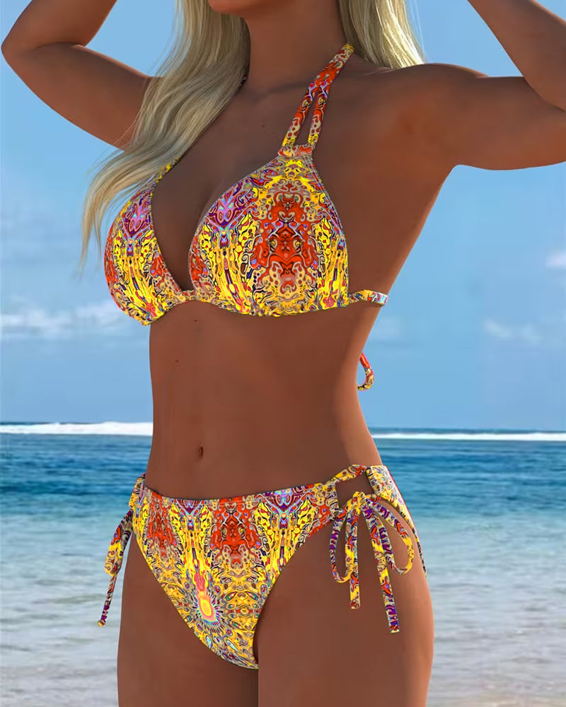 Bikini Colorato con Stampa all'Americana