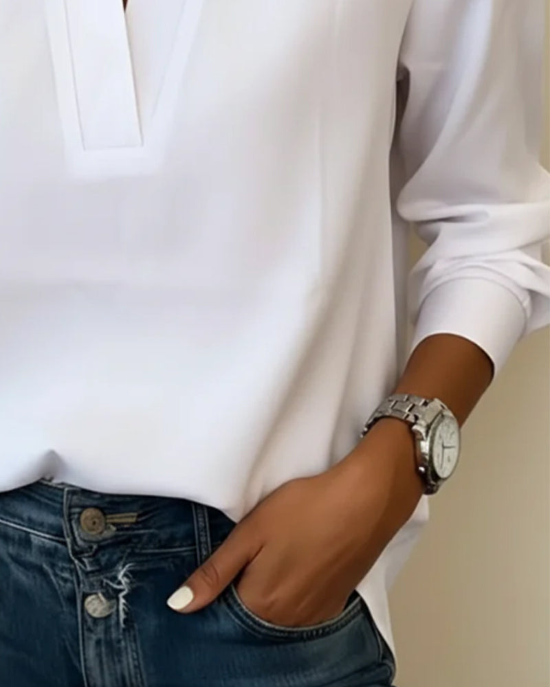 Top A V-Neck E Maniche Tre Quarti