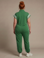 Lark | Tuta con zip e pannelli a righe