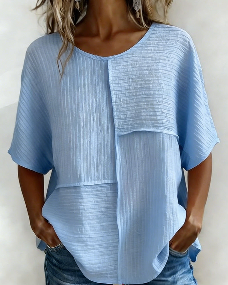 Maglia verticale testurizzata a patchwork, taglio morbido